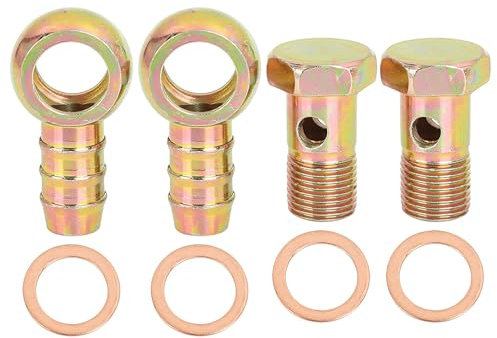 MACHSWON 2 Sets Auto Banjo Schlauch Barb Bolt Fitting Banjo Bolt Washer für Auto Motorrad Metall 16 mm