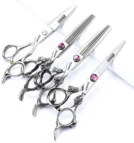 Haarschere Super scharfe Haarschere 6/7/7.5/8/9 Zoll Schere für stabiles Handgefühl beim Schneiden von Haaren (6 Zoll -4Stück)