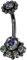 beyoutifulthings Bauch-nabelpiercing Runde Zirkonia Bunt Kugeln Schwarz Nabel-Piercing Chirurgenstahl Bananabell Stab-länge 10-mm