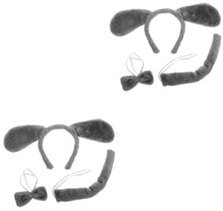 FRCOLOR 2 Sätze Hundestirnband camoing tierhaarreifen tier kostüm Tiere Kleidung Ohren-Stirnband Cosplay-Requisite Halloween Mops Kopfbedeckung Make-up-Kostüm-Requisiten Stoff