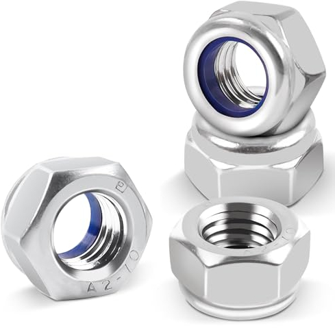 Set di 30 dadi esagonali M5, dadi di sicurezza in acciaio inox A2 V2A, dadi autobloccanti, dadi di bloccaggio, dadi di bloccaggio