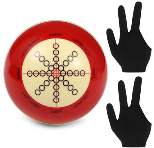 OMISTAR Billard Queue Ball Praxis Training Kits, Training Queue Ball mit 2 Billard Handschuhen, verwendet in American Billard Acht Bälle, Billard Training für Anfänger