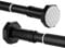 Kichvoe Black Shower Curtain Pole 110-200cm No Drilling Shower Curtain Rail 1 Pack Extendable Telescopic Curtain Rod Stainless Steel Tension Rod for Net Curtain Bathroom Closet Window Door