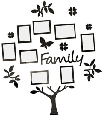 OSALADI Fotorahmen-baum-wandaufkleber 3d-aufkleber Für Wohnzimmer- Set Mit Bilderrahmen Einfach Abziehen Und Aufkleben