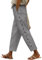 Voqeen Sommerhose Damen Leicht und Luftig 7/8 Palazzo Hose Sommer Stoffhose Weite Baumwolle Freizeithose Plissee Lockere mit Taschen und Gummizug für Urlaub Strand Arbeit