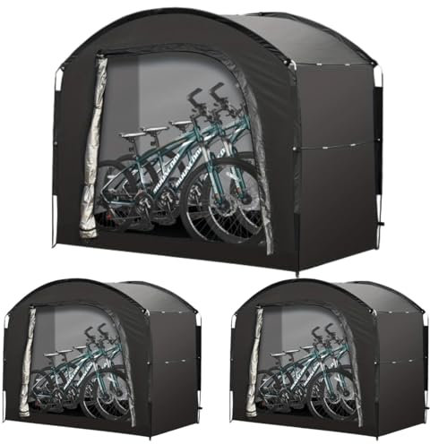 LJPZYOY Bike Storage Outdoor 220 * 185 * 150cm Bike Cover for Outside Storage Waterproof Bike Shed for 3-4 Bikes Bicycle Cover Bike Tent Bike Store Shelter Storage Tent bike storage（black）