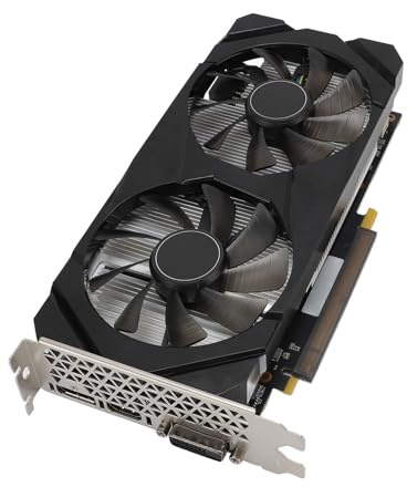 Bewinner Grafikkarte, 6 GB GDDR6 192-Bit-Gaming-Grafikkarte mit DVI D, HDMI, DP, PCI Express 3.0 16X, GPU-Computer-Videokarten mit Geringem Stromverbrauch für Computer-Desktop