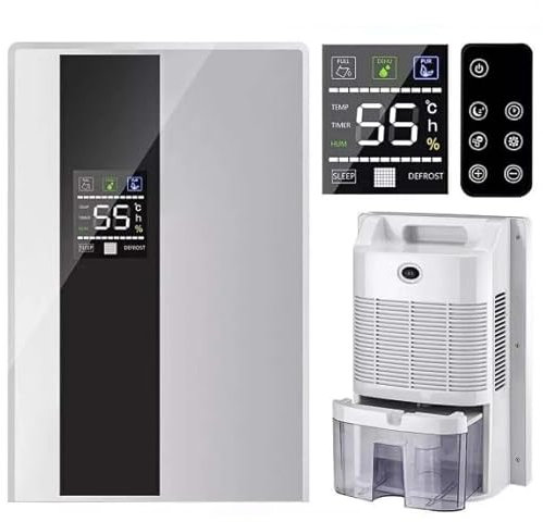Dehumidifier for Home, 2200ml Portable Rechargeable Air Dehumidifier - Ultra-quiet Energy Saving Dehumidifier with Sleep Mode and Auto-Off for Bedroom Office Basement RV