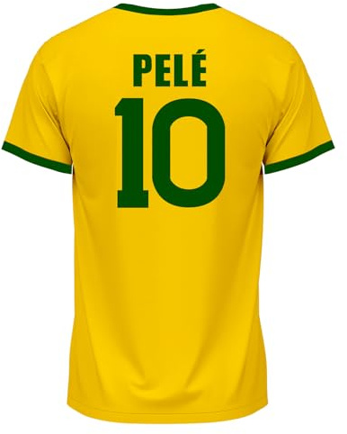 Pap Products Retro Pelé 1970 Trikot – Ikonische Nummer 10 | Hommage an den König des Fußballs | Premium-Qualität | perfekt für Fans und Sammler, Verde Amarela, XL