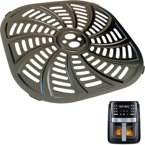 Chengziyue 6QT Air Fryer Crisper Tray Plate for Gourmia GAF616 Air Fryers, Premium Double Layer Nonstick Coating Air Fryer Grill Plate Pan Rack Grate Shelf for 6QT Gourmia Air Fryer, Dishwasher Safe