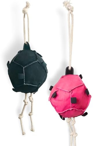 Pferdespielzeug für Pferde Spielball Pferd perfekte Pferde Beschäftigung Futterball für Möhren und Leckerlis (Pink + Schwarz, Einfarbig)