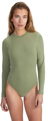 Style & Republic Langarm Body Damen aus Baumwolle, Samtig weich und Bequem Bodysuit mit Rundhalsausschnitt & Druckknopfverschluss