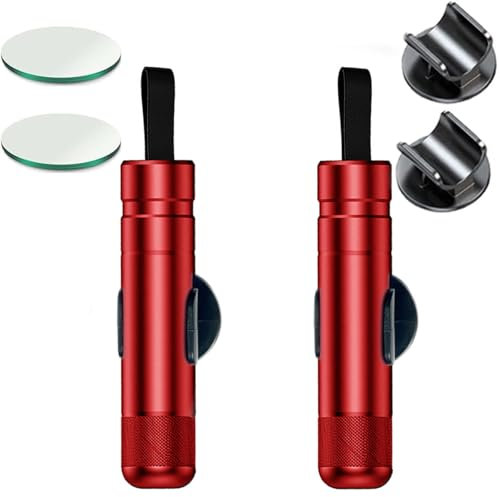 Safe Pro X Outil de sauvetage d'urgence, 2 en 1, pour ceinture de sécurité, brise-vitre, compact, compatible avec porte-clés, pour voiture, SUV et camion (rouge x 2)
