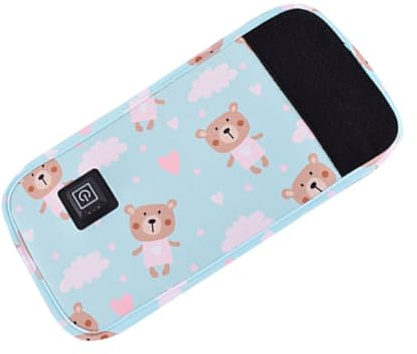 Tragbarer Flaschenwärmer für Babyflaschen, Kompakt 1 Stück | Neopren mit Aluminiumfolie und Velours, Dehnbar und Leicht, für Unterwegs oder Hause