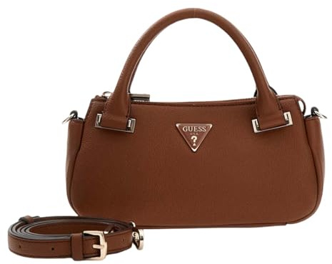 GUESS Handtasche Umhängetasche Evie Mini Satchel Cognac braun