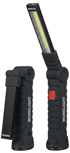 Vagocom LED Rechargeable Inspection Lamp Torch, Portable Work Light Bright Flashlight Torches with Magnetic Base for Home Use,Mechanic Tool,Useful Gifts for Mens him(2 Pack)