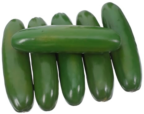 HOMSFOU 6 Realistische Kleiner Plastikgurken aus Kunststoff Grüne Gurke für Gurken Deko und Heimdekoration Sicher für Kinder und Haustiere