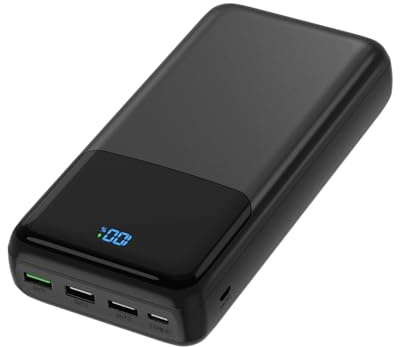 Flowhole Power Bank 60000mAh Große Kapazität Powerbank | PD 30W&QC 4.0 Schnellladung, 4 Ausgängen & 2 Eingängen, Externer Akkupack Kompatibel mit iPhone Serie, iPad & Mehr