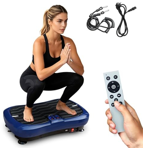 Vibrationsplatte - Rüttelplatte Sport für Zuhause - 99 Intensitätsstufen - 5 Trainingsprogramme - Vibrationsboard für Ganzkörpertraining, Muskelaufbau, Bluetooth Lautsprecher, 120KG Tragkraft