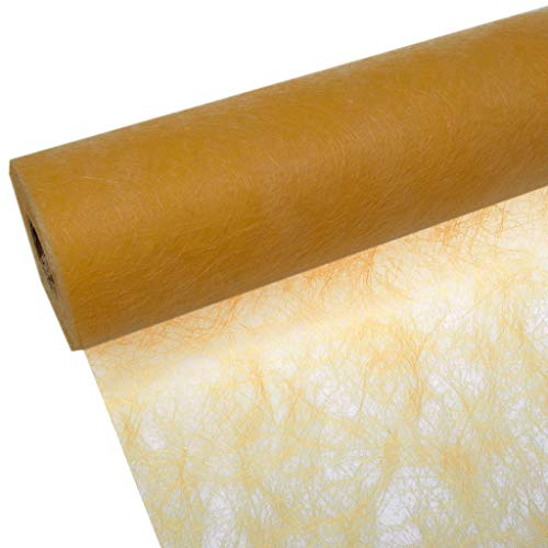 100 Deko Diamanten + 25 m x 30 cm Sizoflor® Vlies Original aprikot Tischband Tischläufer apricot orange für Hochzeit Verlobung Geburtstage