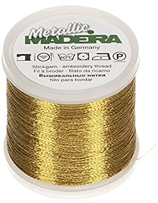 Madeira Metallic Brilliant Nr.40 Stickerei Gewinde, 200 Meter Länge, Gold4