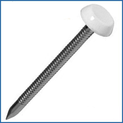 UPVC White Cladding Nails Stainless Steel White 50mm - 100 Box