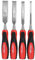 Dekton 4 Piece Chisel Set-heat Treated And Hardened Carbon Steel Blades| Striking Caps| Ergonomic Anti Slip Grips| Durable Construction For Long-lasting Use| Versatile Tool Kit For Fine Detailing