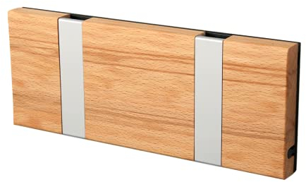 Knax Garderobe Waagerecht Kernbuche 2 Haken, Grau