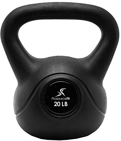 ProsourceFit Vinyl Plastic Kettlebell from 10, 15, 20, 25, 30 and 35 lbs, Schwarz