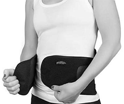 Swedish Posture® STABILIZE Beckengurt zur Entlastung des Rückens | Unterstützung der Wirbelsäule | bessere Körperhaltung im Büro | für schwere körperliche Arbeit | Thermo-Therapie (S, Schwarz)