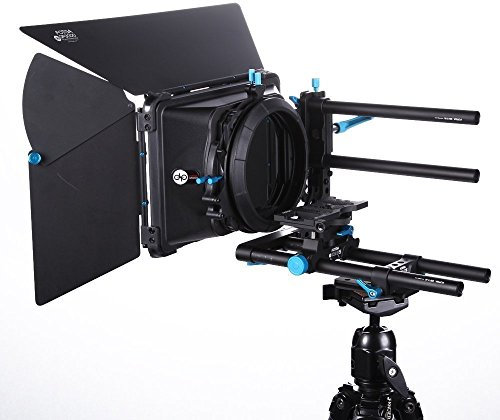 Fotga DP500IIS PRO DSLR Rig Set Movie Kit DSLR 15mm Rods Rail Rig Support with Cheese Baseplate + DP3000 M3 DSLR swing away Matte Box Kit for all DSLR Camera and Video Camcorder