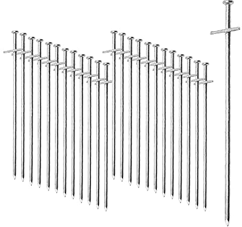 ToCi – Clavos para suelo rocoso para Camping 23 cm Acero galvanizado, Clavos para tiendas en suelo de tierra dura y rocoso para camping o actividades al aire libre| en juegos de 4 – 48 unidades a elegir., Unisex, 24 Stück