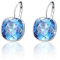 XUPING Kristall Ohrringe für Damen Funkelnde Ohrringe Silber Creolen Hängend Blau Strass Hypoallergenic Jewelry（Blue）