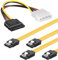 baytronic SATA Kabel Set 2X 0,5m mit Verriegelung + 4 Pin Stromadapter