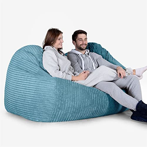 Lounge Pug, Riesen Sitzsack Couch, Sitzsack Sofa, Cord Türkis