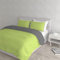 Set Copripiumino 100% Cotone Natural Color, Made in Italy - Parure Copri Piumino - Sacco Piumone 250x200 cm con Doppia Patella e Federe Cuscino, Matrimoniale, Verde Acido/Grigio Scuro