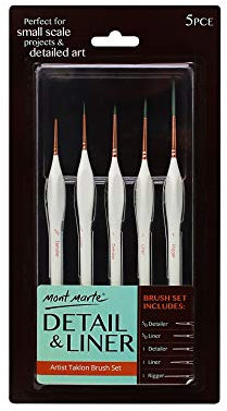 MONT MARTE Detail & Liner Brush Set, Wood, Standard, L