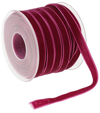 Sharplace 20 Meter Samtband 10mm Samt Schleifenband Schmuckband Geschenkband Geschenkverpackung Deko, Zierband Zierborte Borte Band für Hochzeit Party Valentinstag Geburtstag Geschenke, Fuchsie