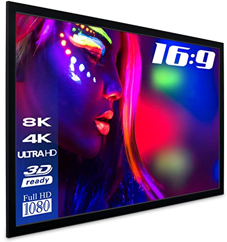ESMART Professional MIRALE Rahmen-Leinwand [Größenauswahl] 400 x 225 cm (180) 16:9 | Heimkino Beamer Projektionsleinwand Rahmen Leinwand LCD LED