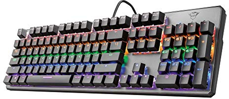 Trust GXT 865 Asta USB Portuguese Keyboards (Standard, Wired, USB, Mechanical Keyboard, RGB LED, Black)