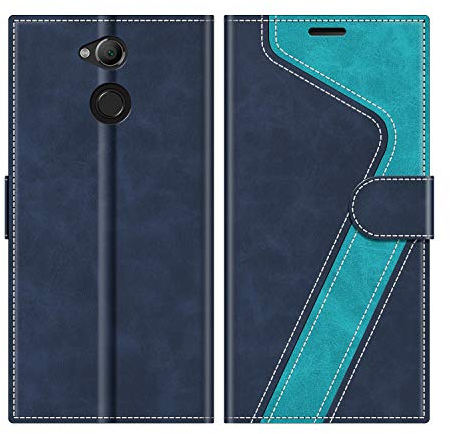 MOBESV Hülle für Sony Xperia XA2 Ultra Handyhülle, Lederhülle mit Kartenfach, Klapphülle mit Ständer, Flip Case Handytasche Schutzhülle, Blau