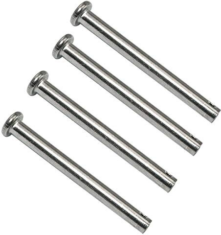 PZRT - 4 pasadores de horquilla de un solo agujero de 5 mm x 50 mm, acero inoxidable 304 M5 con pasadores de posicionamiento de cabeza cilíndrica