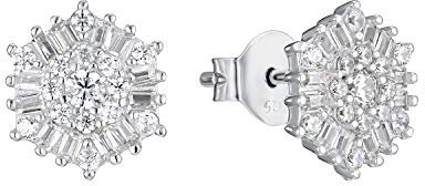 Amor Ohrstecker 925 Sterling Silber Damen Ohrschmuck, mit Zirkonia synth., 0,8 cm, Silber, Kommt in Schmuck Geschenk Box, 2028388