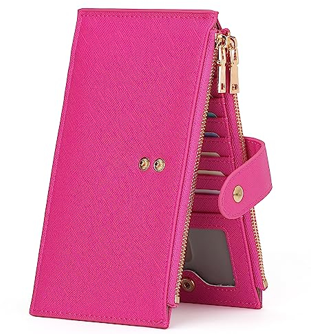 GOIACII Portefeuille Femme en Cuir Grande Capacite Porte-Monnaie Femmes RFID Blocage avec 18 emplacements Cartes Fermeture Eclair et Porte-chéquiers
