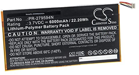 vhbw Akku Ersatz für Acer PR-279594N, PR-279594N(1ICP3/95/94-2) für Tablet Pad (6000mAh, 3,7V, Li-Polymer)