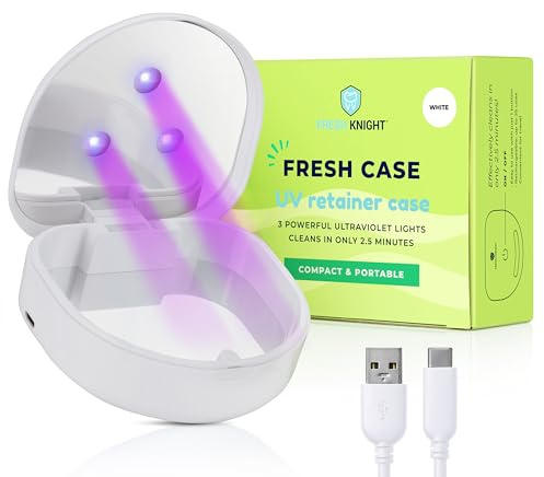 FRESH KNIGHT UV Retainer Case | UVC Retainer Cleaner, Disinfects Cleans and Removes Odors, Mouth Guard Case, Compatible for Invisalign Case, Retainer Cases | Fresh Case