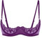 FEESHOW Women's Sheer Lace Cupless Lingerie Underwired Shelf Bras Bare Exposed Breast Push Up Bra Tops Purple 3XL