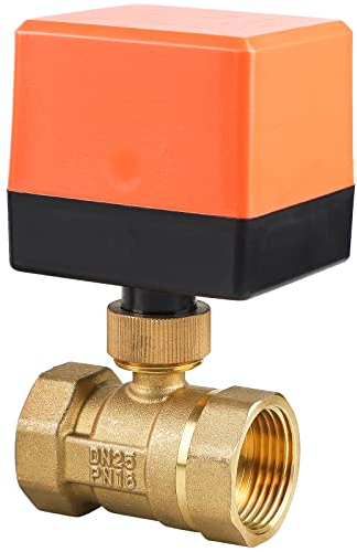 SWAWIS 2 Wege Zonenventil Kugelventil Motorkugelhahn DN25 G1 Zoll AC 230V Elektrisches Ventil Motorventil Messing Absperr Umschalt Kugelventil Zweiwegeventil für Flusssteuerung 1 Stück