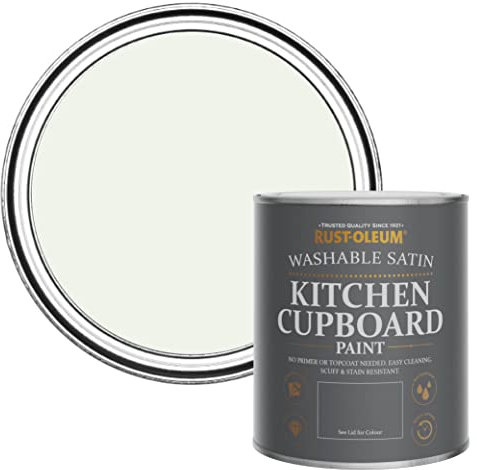 Rust-Oleum Off White Scrubbable Kitchen Cupboard Paint in Satin Finish - Steamed Milk 750ml