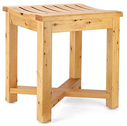 GOODBZ Holz-Duschsitz für drinnen, wasserdichte Bank, Dusche, Fußstütze, Badezimmer, Spa, Sauna, Fußhocker für den Innen- und Außenbereich, Ergonomie